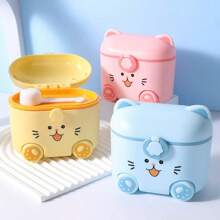 Wadah Susu Bubuk Kucing Lucu dengan Sendok dan Tutup Pengunci, Kotak Penyimpanan Makanan Portabel untuk Luar Ruangan - MultiWarna - View 4
