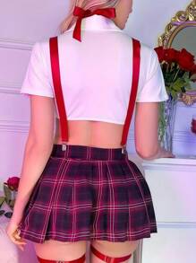 Costume Women's Lace Plaid Lingerie Cosplay Sexy Student Uniform