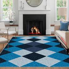 【水晶绒700g/㎡点状底5mm厚】现代简约北欧抽象手绘几何欧式客厅地毯户外庭院花园门廊阳台防滑地垫适合露营