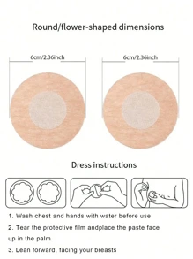 10PCS Invisible Nipple Tape Disposable Nipple Pad Tapes Nipple Cover Non-Woven Nipple Sticker Chest Stickers - Khaki - View 10