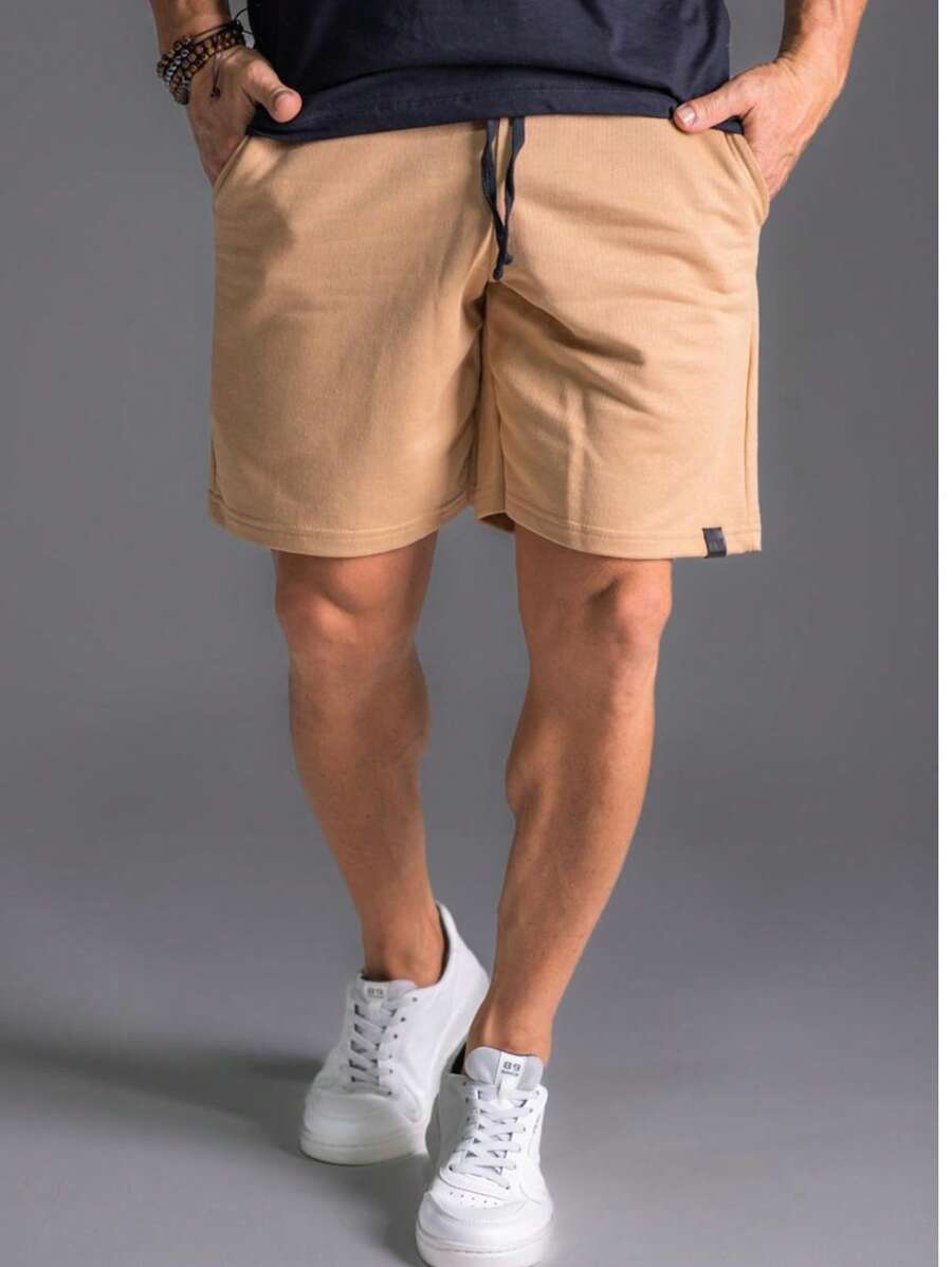 Men's Bermuda Shorts With Ties And Elastic, Gym/Casual Shorts. - Lạc đà - Xem 1
