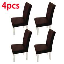 1/2/4/6 piezas Fundas de silla de microfibra de color liso