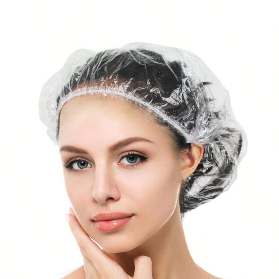 50个/100个/300个透明浴帽防水洗发染发帽、发膜和精油护理加热帽