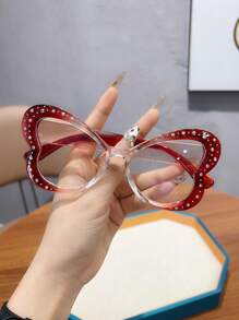 1 件女士时尚塑料无度数透明镜片眼镜，适合日常佩戴和服装装饰 - 無色 - 查看 4