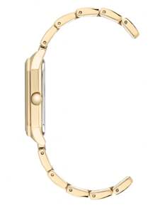 Anne Klein 女士金色石英手表，方形黑色表盘，女士金色可调节链式手链手表，时尚休闲女士礼物手表，AK/3774BKGB - 金色 - 查看 10