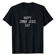 Happy Zombie Jesus Day Easter Sarcastic Funny T-Shirt Plus Size Women's T-Shirts, Cool Pop Funny T-Shirts, Casual And Comfortable T-Shirts, Women's Top Tee - Black - View 1