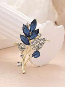 1pc Floral Rhinestone Decor Minimalist Zinc Alloy Brooch - A - View 8