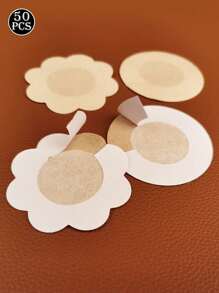 50 PCS Invisible Nipple Tape Disposable Nipple Pad Tapes Nipple Cover Non-Woven Nipple Sticker Chest Stickers - Apricot - View 4