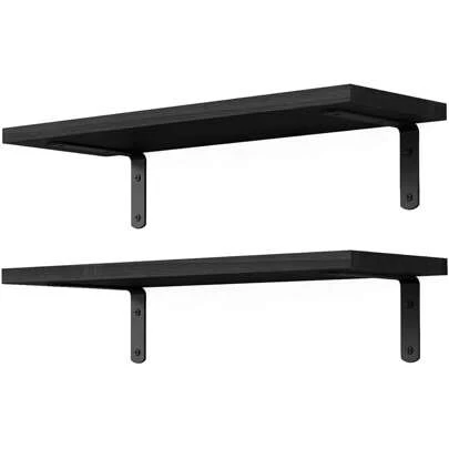 Floating Shelves, Rustic Wood Shelves, 2 Sets Of Wall Mounted Shelf For Bathroom Decor, Bedroom, Living Room And Plants