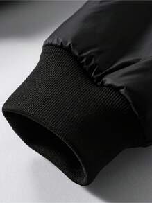 Men's Casual Fleece-Lined Jacket - Solid Color, Warm & Comfortable For Spring/Fall, Versatile Baseball Style With Zip Closure -  Polyester Fleece - Perfect For Casual Wear, Outdoor Activities - Ideal Gift For Men-2025