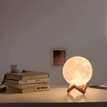 1 Decorazione 3D a luce di luna, adatta per camera da letto, ufficio, scrivania, perfetta per decorazione della casa, alimentata a batteria, perfetta come regalo per le vacanze