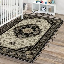 600g/㎡ 水晶天鹅绒古典东方奖章图案地毯，5mm 厚，红色和蓝色色调，适合户外露营、露台、门廊、花园、厨房、室内家居使用、房车 - 彩色 - 查看 19