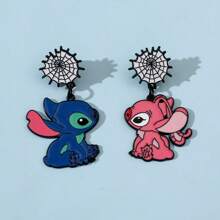 1/2 piezas Broche de Disney Stitch, el extraterrestre, divertido y de fantasía, pasador de esmalte de metal, joyería, accesorio para mochila, ropa, regalo festivo