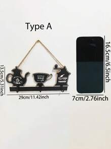 1 套包含 3 个个性化多用途衣架、壁挂式储物架挂钩、金属和木质衣架，适用于外套、围巾、包、毛巾、钥匙、帽子 - 彩色 - 查看 4