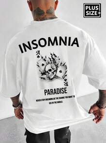 Plus Size Customized Photo Men's T-Shirt, High Street Vintage Style ,Bold & Unapologetic: Custom Photo Tees For Big Guys Who Rule The Streets - Your Message, Your Photo (Up To 6XL),Multi-Occasion Applicability Such As Gym/Nightclub/Hip Hop , Etc. - White - View 3