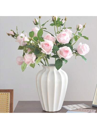 1pc Boho Wit Plastic Vase Lightweight Flower Display Living Room Weddings Viral Home Moderne Minimalist Glass view 9