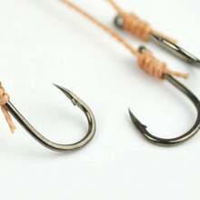 5袋高碳钢鱼线钩，配5个单钩，可搭配旋转钓组、路亚、水坠等，3#-13#