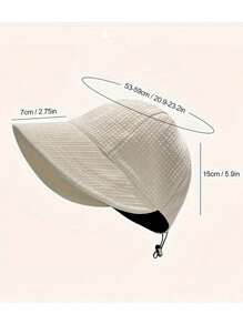 1pc Women's Drawstring Waffle Knit Baseball Cap, Fashionable Sun Protection Beach Travel Hat, Suitable For Spring/Summer - 1pc - View 2