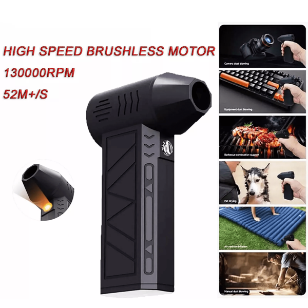 Mini Air Blower Turbo Jet Fan 130,000 RPM Handheld Brushless Motor Wind 52 M+/S