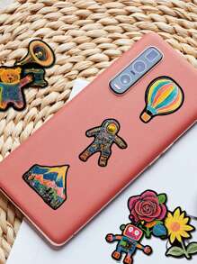 SCXXBSW 53 件趣味涂鸦拼图卡通贴纸 DIY 装饰手机、电脑、水瓶、书籍防水贴纸 - 彩色 - 查看 6