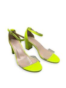 Fashionable, Elegant, Minimalist Solid Color High Heel Sandals Stylish Sandals Summer Sandals For Women - Green - View 3