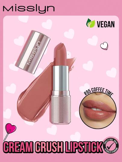 Misslyn Batom Cream Crush, Batom hidratante cremoso antiaderente, Batom acetinado hidratante cremoso com alto brilho e rico, nude edificável, Maquiagem Y2K, Festa, Praia, Viagem, Feriado, Acampamento, Ao ar livre, Presente, Rosa, Moda, Menina, Ano Novo, Cosméticos, Cosplay, Melhor Viagem, Festivais, Cor, Fantasia, Campus, Escola, Charme, Vibe, Ano Novo Chinês, Presentes para o Dia dos Namorados, Vegano, Sem Crueldade, Halloween, Abóbora, Gostosuras ou Travessuras, 31 de outubro, Fantasma