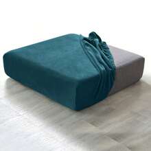 2PCS Of Artificial Fur Elastic Sofa Cushion Cover, Dust-Proof Decorative Protective Cover, Suitable For Hotels And Bedrooms - Blue - View 2