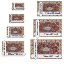 1pc Classic Style Retro Area Rug, 700g/Sqm Crystal Velvet, 5mm Thickness, Washable Non-Fading Carpet, Slip-Resistant, Suitable For Holidays And Any Space Including Hotel, Office, Sofa, Bedside, Kitchen, Laundry Room, Hallway, Porch, Entryway And Stairs Mother's Day