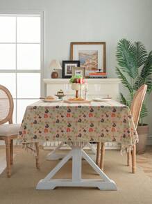MeijiaMo 1 pièce Nappe rectangulaire imprimée de papillons et de fleurs, tapis de table décoratif de style bohème en polyester pour la chambre, l'hôtel, la cuisine, la salle à manger, les fêtes, les vacances, convient pour les tables rondes/carrées, toutes saisons