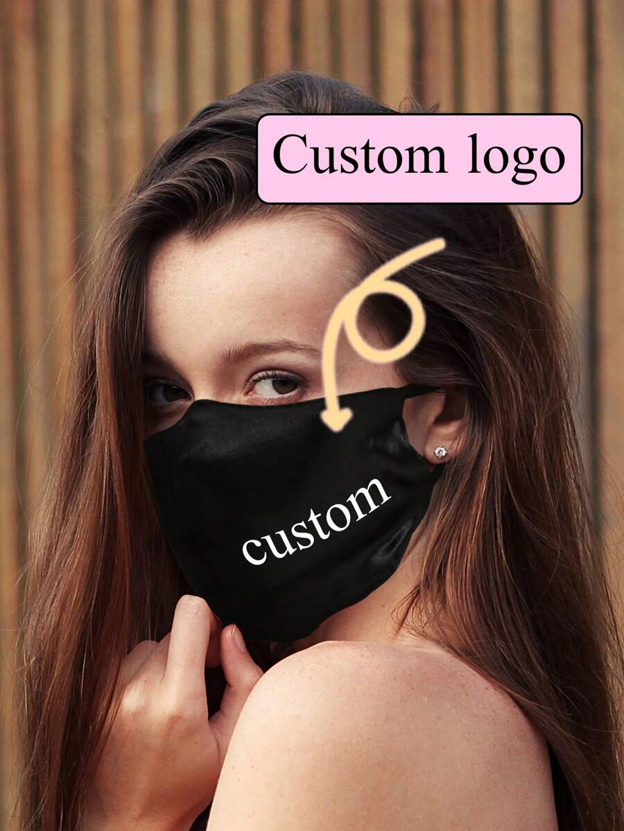 1pc Custom Soft, Breathable All-Season Anti-Dust & Windproof Face Mask - Black - View 1