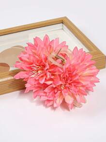 1 件女式仿真菊花发夹，温柔甜美风格发饰，适合婚礼、新娘、伴娘、舞会、派对、发饰、发爪、爪夹、发夹、发夹、海滩配饰秋冬花朵，适合度假装扮女士 - 彩色 - 查看 12