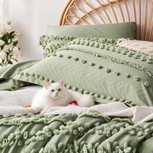7 Pieces(Queen/King) Bed In A Bag Comforter Set,, Stylish Solid Comforter, Soft Microfiber, Comfortable And Warm, Cloud-Like Soft Bedding Set, Bedroom Decor For Spring/Summer/Autumn/Winter, Ideal Gift