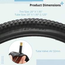 Mountain Bike Tires 20/24/26/27.5x1.95/2.125, 2PCS Bike Tires & Bike Tubes,  Valve Inner Tubes, Puncture-Resistant Bicycle Tires, Bike Replacement - 黑色 - 查看 5