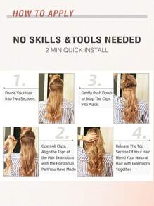 Clip In Hair Extensions Human Hair Invisible Straight Human Hair Extensions Clip Ins Seamless 7 Pcs Clip-In Hair Extensions For Women - S613 - View 10