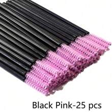 25pcs Black Crystal Eyebrow Brush Mini Disposable Pink Mascara Wand Eyelash Extension Brushes Tool Small Makeup Home Beauty Tools Applicators Eyebrow Spoolies Women Makeup Use - Multicolor - View 12