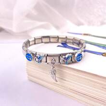 1 Pc Cross Border Popular Pentagram Elastic Bracelet DIY Italian Module Splicing Bracelet - Silver - View 49