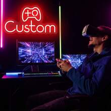 1pc Customized LED Neon Signs For Game Machines In The Center, Personalized Neon Signs, Suitable For Home Decoration, Restaurant Decoration, Game Hall Decoration, Party Decoration, Creative Studio Decoration, Etc. - Multiple Colors and Styles - View 1