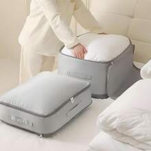 1PC Ultra Space Saving Self Compression Organizer Bedroom Clothes Storage Bags Boxes - Grey - View 5