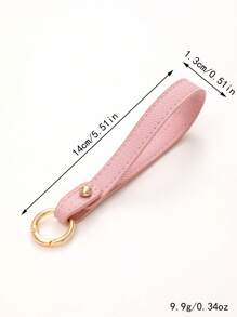 1 pièce Nouveau porte-clés en cuir de couleur unie, sangle de poignet, accessoire de sac à bandoulière, chaîne de clé de voiture à la mode, accessoire de voiture détachable, breloques scolaires