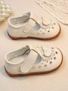 2025 Spring/Summer Heart Pattern Breathable Soft Bottom Princess Toddler Shoes, Baby & Infant Girls Shoes