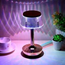 Rechargeable Transparent Lamp Shade Wireless Desk Lamp, Portable Battery Powered Light With 3 Elegant Dimmable LED Modes And Memory Function, Suitable For Outdoor/Dinner/Yard/Restaurant (Gold)