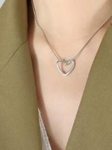 1-Piece, Elegant Heart-Shaped Pendant Necklace For Women To Wear At Wedding Party Events Or As A Gift To Friends