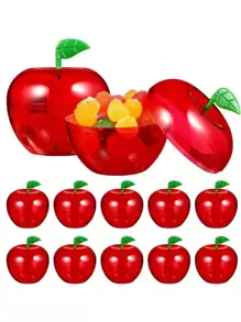 DIY Acrylic Artificial Red Apple Gift Box, Party Favor Candy Box, Creative Wedding And Christmas Red Apple Shaped Container Box For Valentine's Day ,Teacher's Gift ,Suitable For Festivals, Halloween, Christmas, Weddings, Birthday Party, Party Supplies - Red - View 2