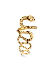 1 st. Gouden Kleur Roestvrijstalen Slangenringen Voor Vrouwen Mannen Open Verstelbare Ring Vintage Gotische Punk Feest Esthetische Sieraden