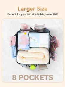 1 pieza Estante de ducha de malla, elemento esencial portátil para dormitorios universitarios, estante de ducha para dormitorio, 8 bolsillos grandes, bolsa de ducha de secado rápido, apta para baños, playas, gimnasios - Multicolor - Ver 4