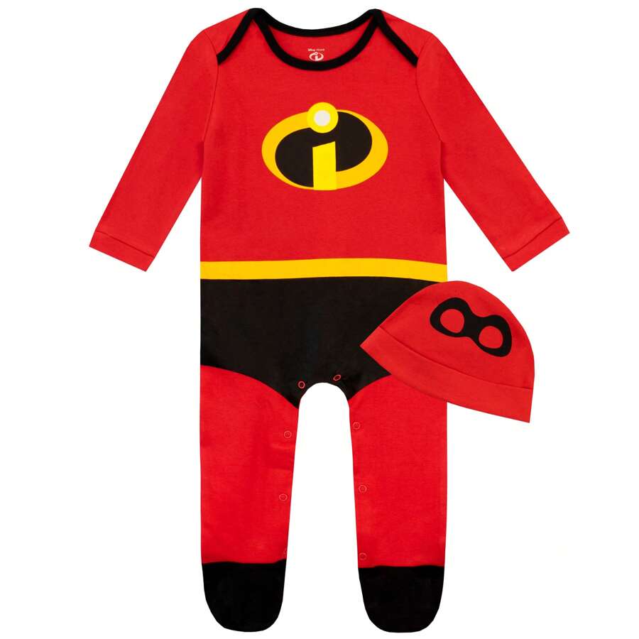 Disney Incredibles Sleepsuit With Hat |  Baby's Sleeping Costume | Kids' PJs - Red - View 1