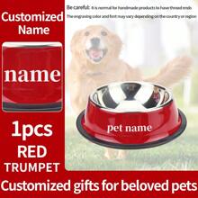 Comedero de acero inoxidable antideslizante personalizado para mascotas, cuenco individual para comida o agua de perros grandes o gatos, con grabado conmemorativo de mascota, suministros para gatos, ornamental, estiloso, de moda, colorido, vintage, lindo, compacto, cachorros, personalizado, único, personalizado, para aniversarios, para cumpleaños