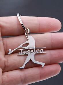 1 件定制不锈钢棒球钥匙扣，个性化名字，运动主题钥匙圈礼物，适合男士和女士，婚礼，派对，节日圣诞礼物 - 彩色 - 查看 2