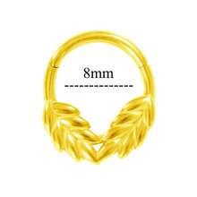 16G 鼻中隔环 防过敏 316L 不锈钢鼻环 18K 镀金 软骨耳环 身体穿孔首饰 适合女性男性 - 金色 - 查看 3