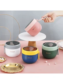 600ML - 大型便捷不锈钢保温午餐盒 - 带手柄，高级保温，可全天保持食物新鲜和热度，可微波加热，非常适合工作或学校、厨房、圣诞节礼物